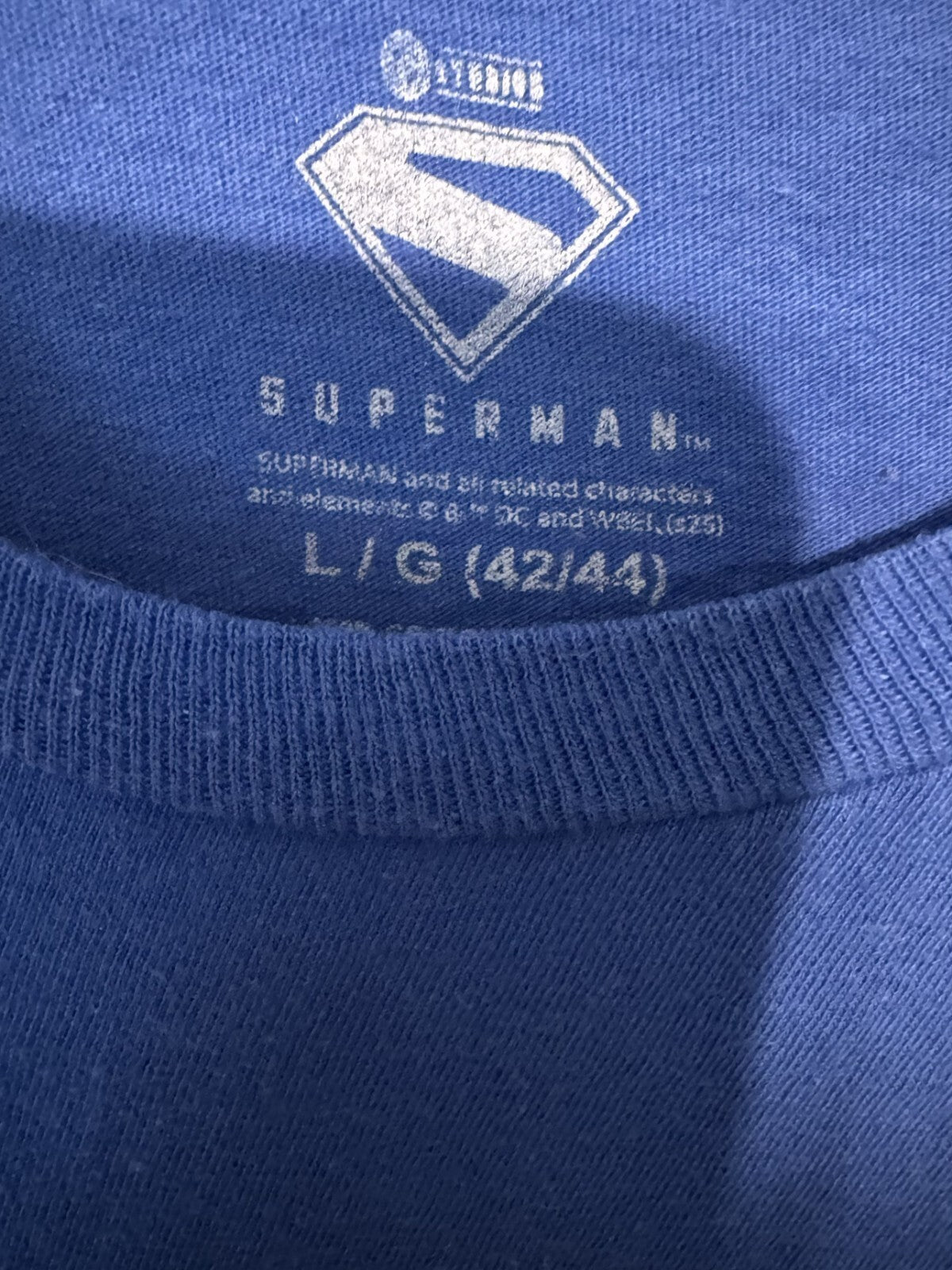 Superman T-Shirt Men Sz L Blue DC Comics