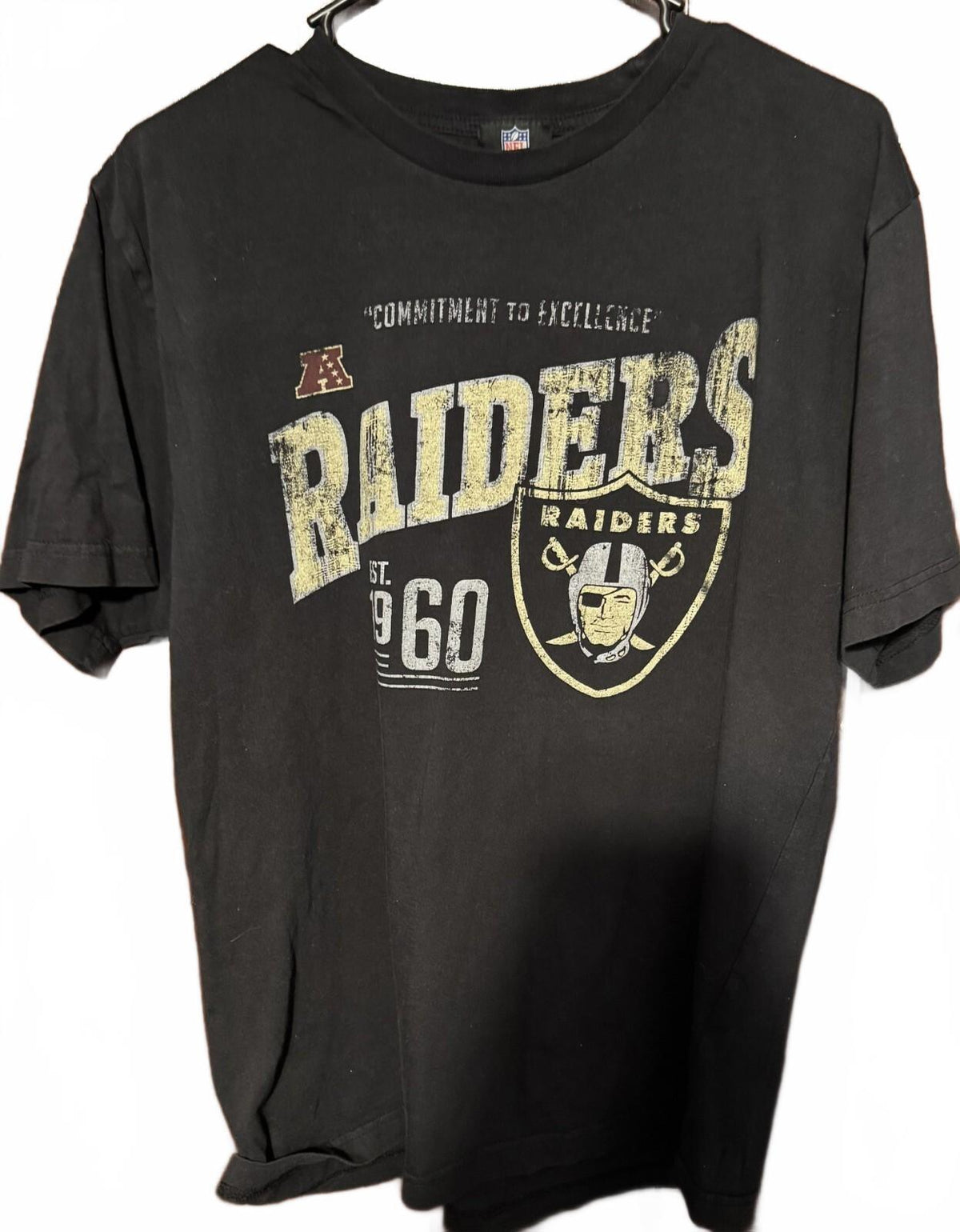 Las Vegas Oakland LA Raiders NFL Black Tee Men sz L ?