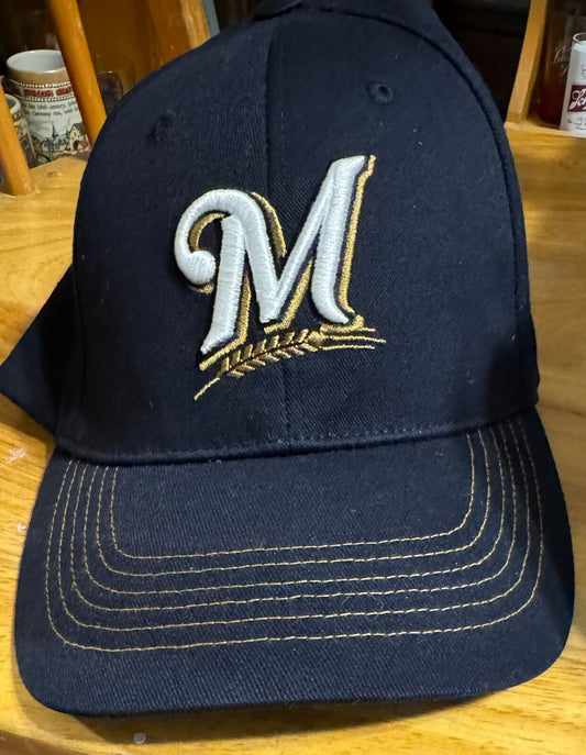 Milwaukee Brewers Stretch Fit Hat Size OSFM NEW WITH TAGS Blue