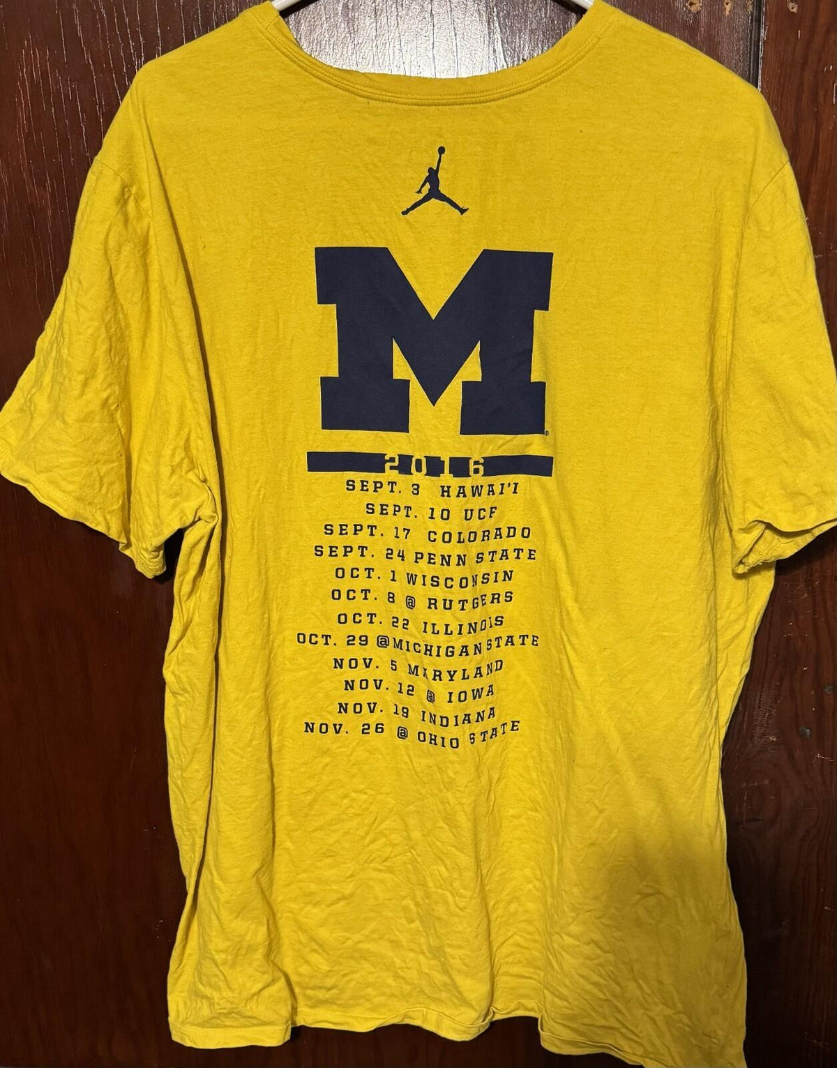 Michigan Wolverines Vintage 2016 Nike T-shirt Sz 2XL Yellow