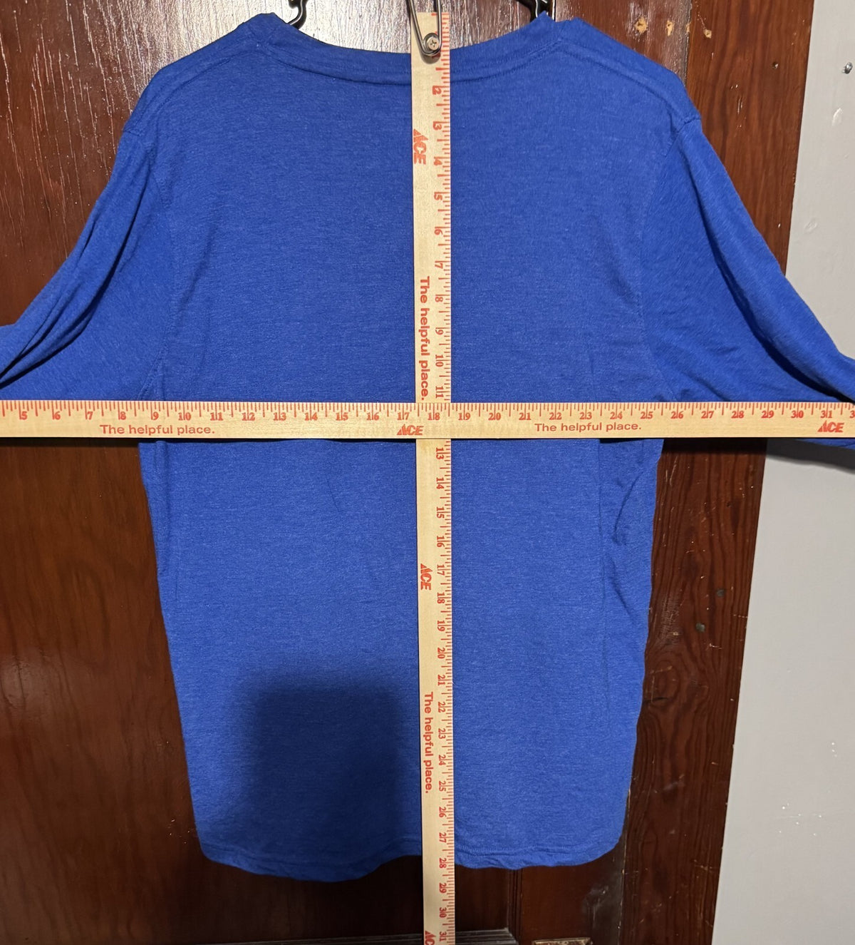 Kansas Jayhawks KU L/S T-Shirt Blue Men's Size L