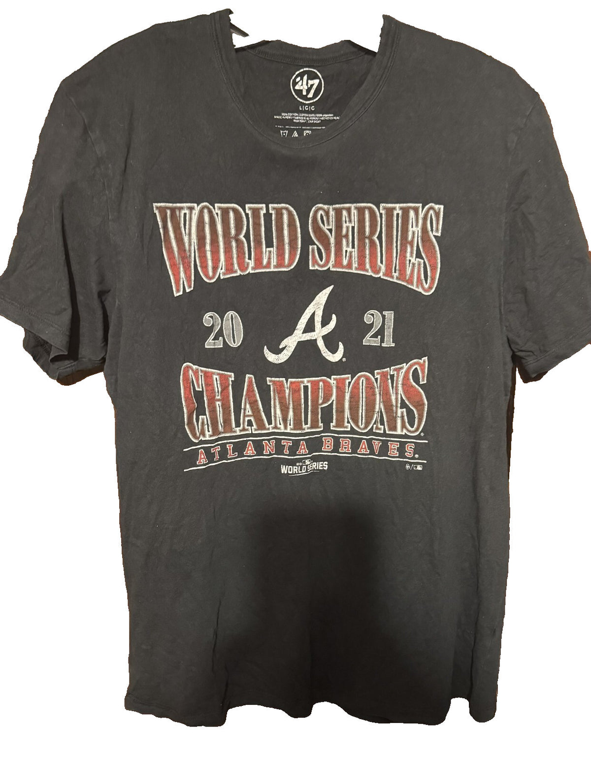 Atlanta Braves 2021 World Series Champs '47 T-Shirt Men's Sz L Blue