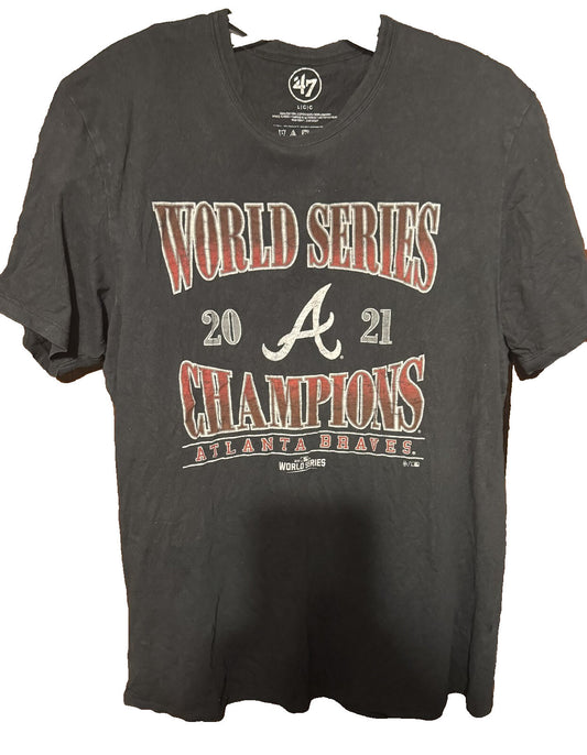 Atlanta Braves 2021 World Series Champs '47 T-Shirt Men's Sz L Blue