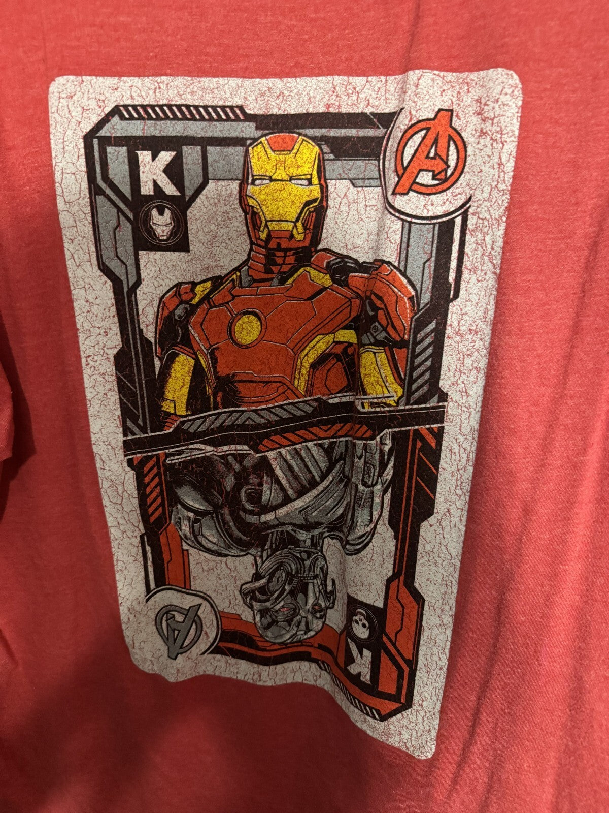 Iron Man Ultron Marvel Avengers T-Shirt Men's Size 2XL Red