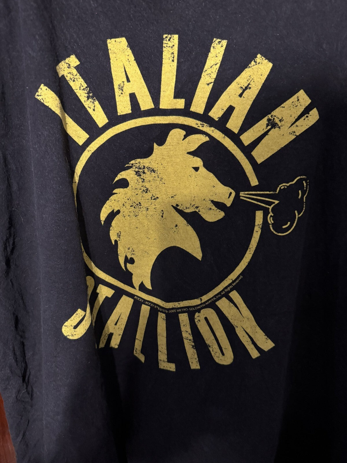 Rocky Movie Italian Stallion Logo T-Shirt Men Sz L (?) Black