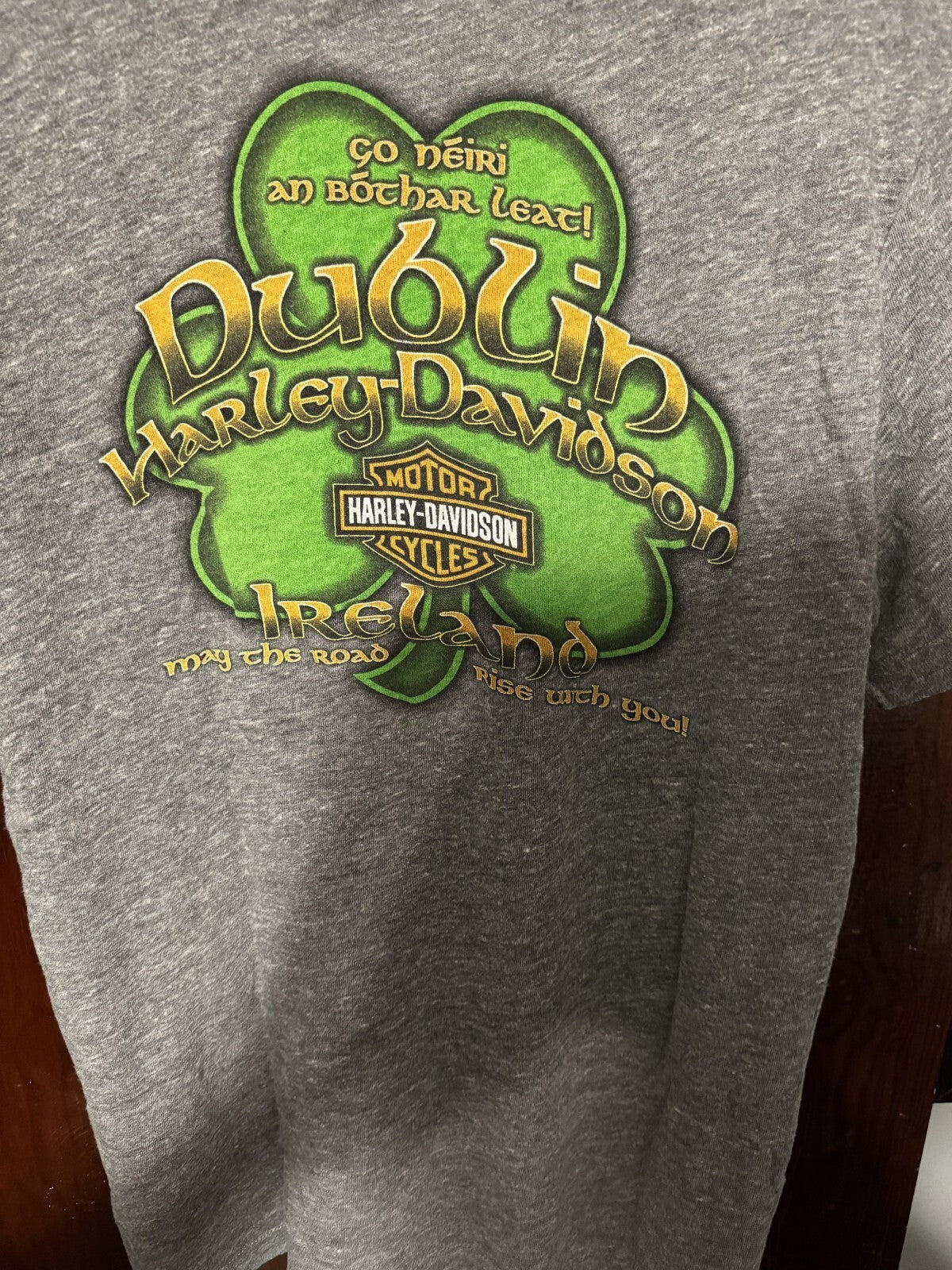 Harley-Davidson Vintage T-Shirt Dublin Ireland Men Sz L Gray