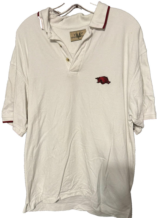 Arkansas Razorbacks Vintage 1990's Men's XL Polo White