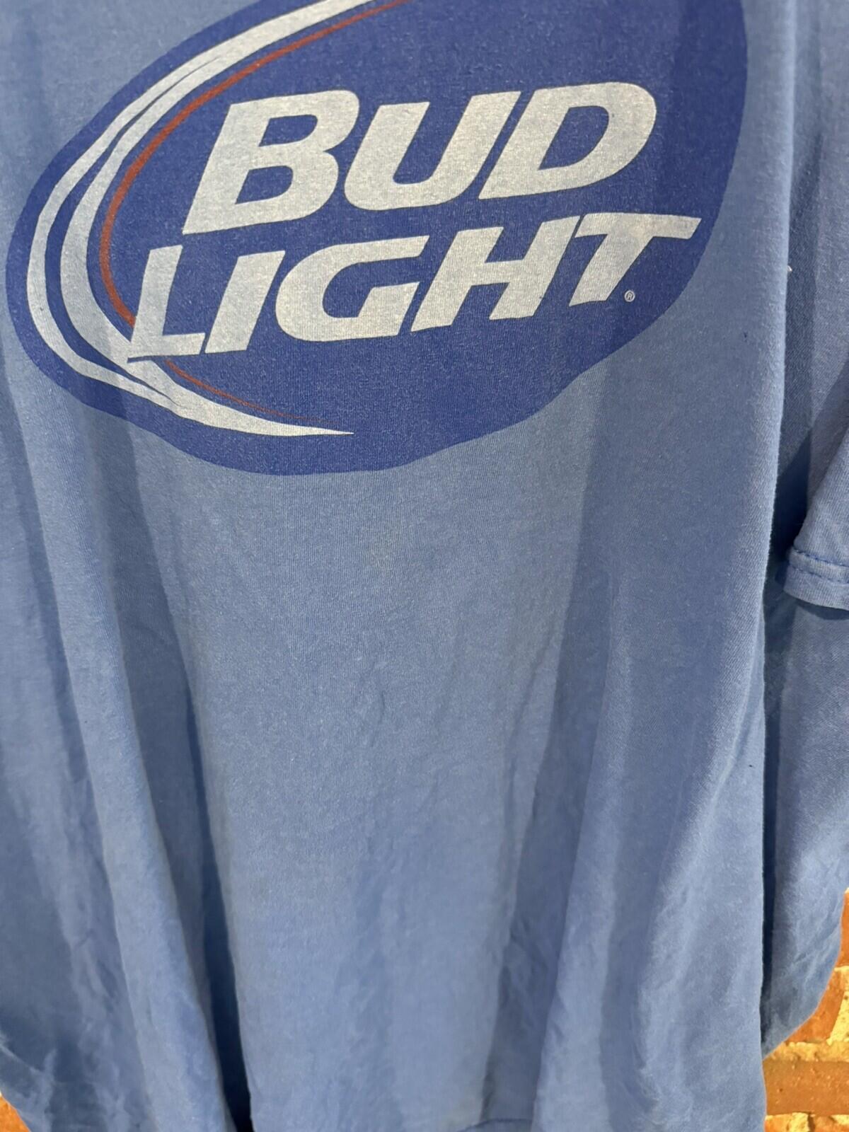 Bud Light Beer Blue Vintage Tee Shirt Men Size XL