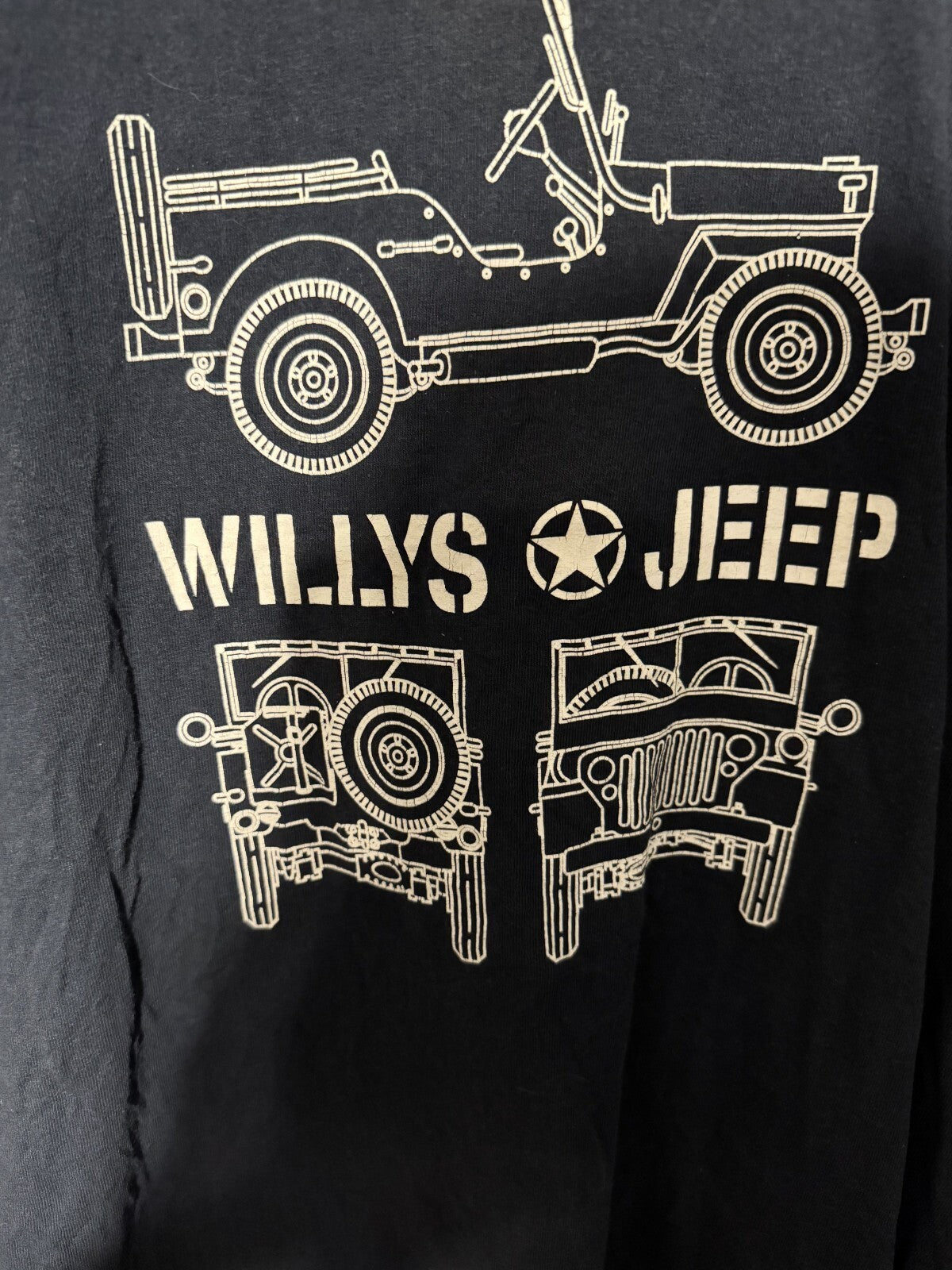 Willys Jeep T-Shirt Blue Men's Size L