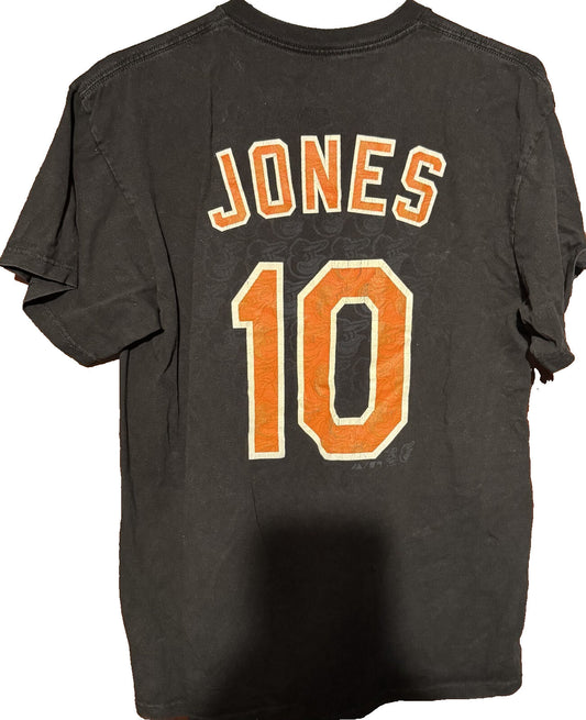 Baltimore Orioles Majestic Black Adam Jones #10 t-shirt Men size L