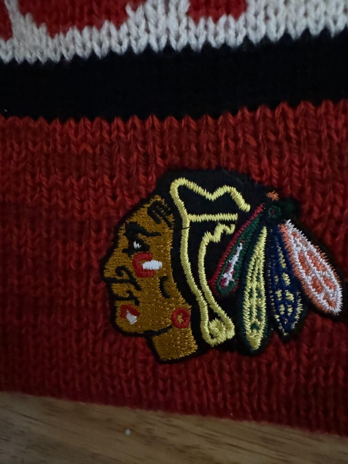 Chicago Blackhawks Knit Beanie Hat Winter Cap Toque NHL NEW WITH TAGS Red