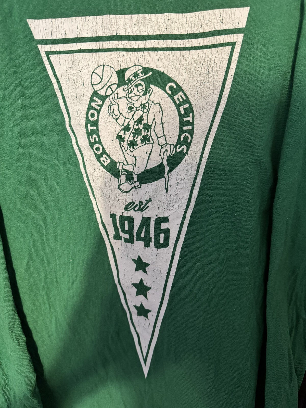 Boston Celtics Pennant Est 1946 T-Shirt Men Sz XL NBA Green