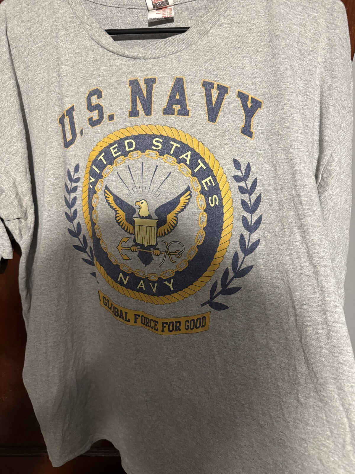 United States Navy Men's T Shirt Size  XXL Gray US Military