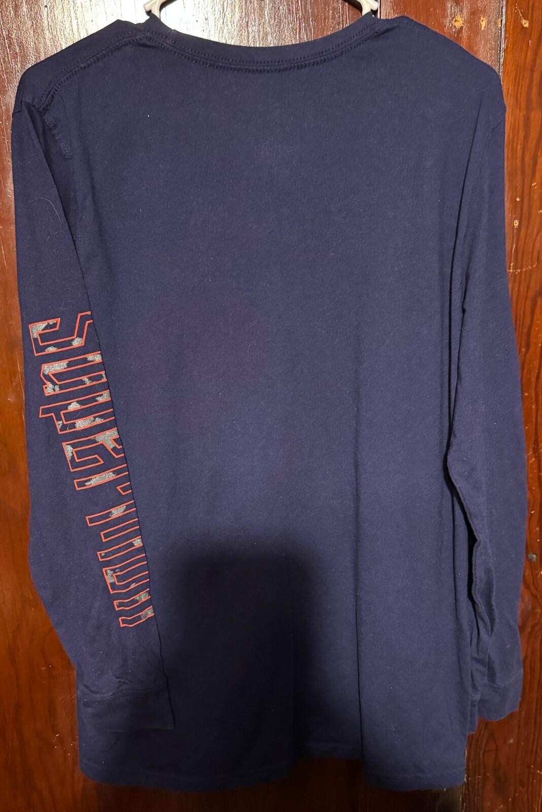 Superman L/S T-Shirt Men Sz L Blue DC Comics