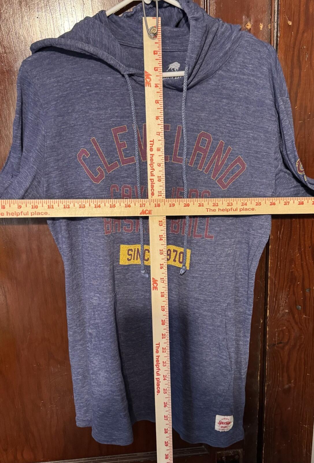 Cleveland Cavaliers Cavs Blue Pullover Thin Hoodie Men Size L