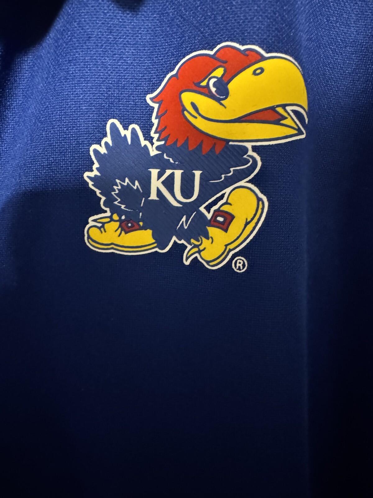 Kansas Jayhawks KU Adidas 1/4 Zip L/S Men Sz L Pullover