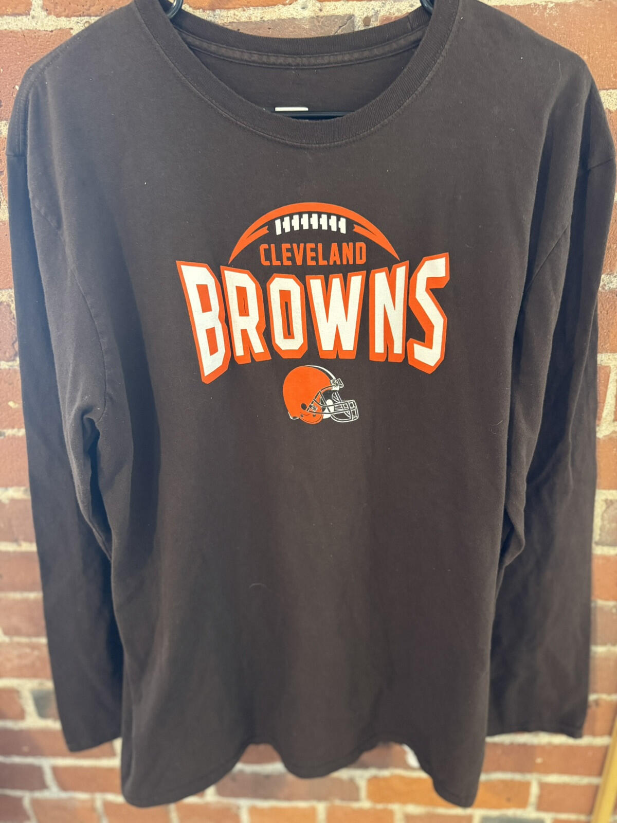 Cleveland Browns L/S T-Shirt Mens Size XL Brown Team Apparel