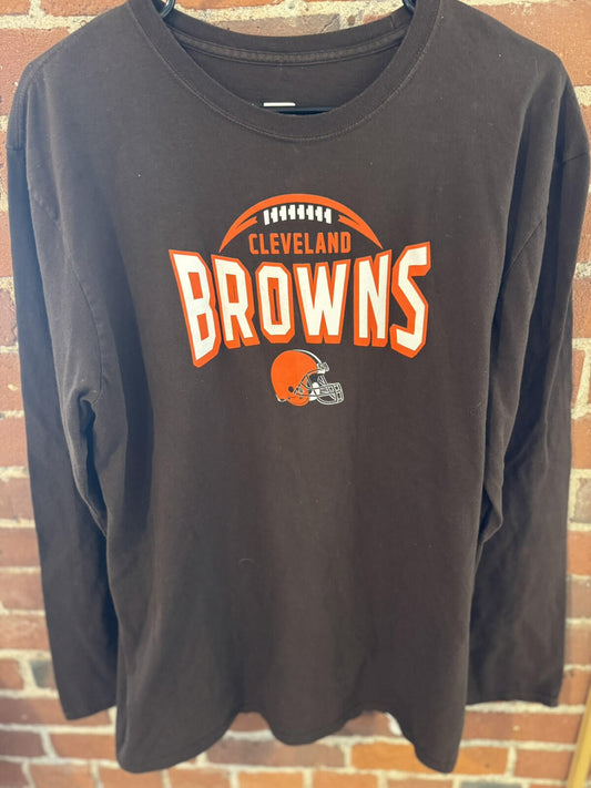 Cleveland Browns L/S T-Shirt Mens Size XL Brown Team Apparel