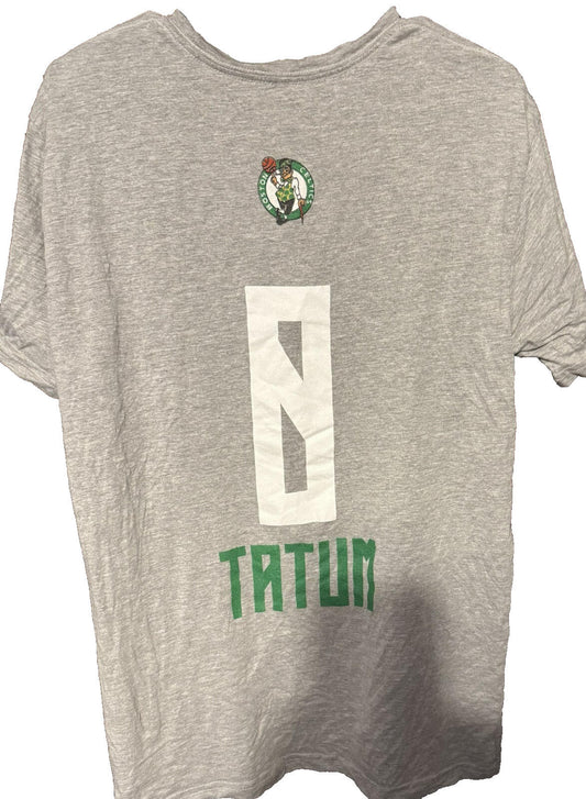 Boston Celtics Tatum #0 T-Shirt Men Size L NBA Gray