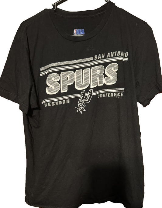 San Antonio Spurs Short Sleeve T-shirt Men Size L NBA Black