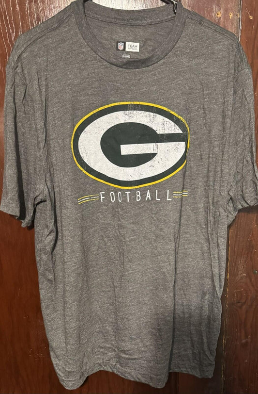 Green Bay Packers Team Apparel t-shirt Mens Sz L Gray NEW WITHOUT TAGS