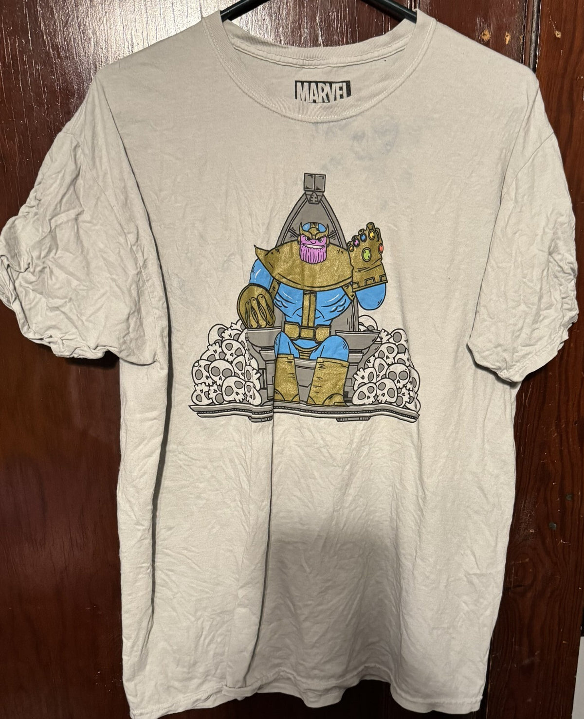 Thanos Marvel Avengers T-Shirt Men Sz L Gray
