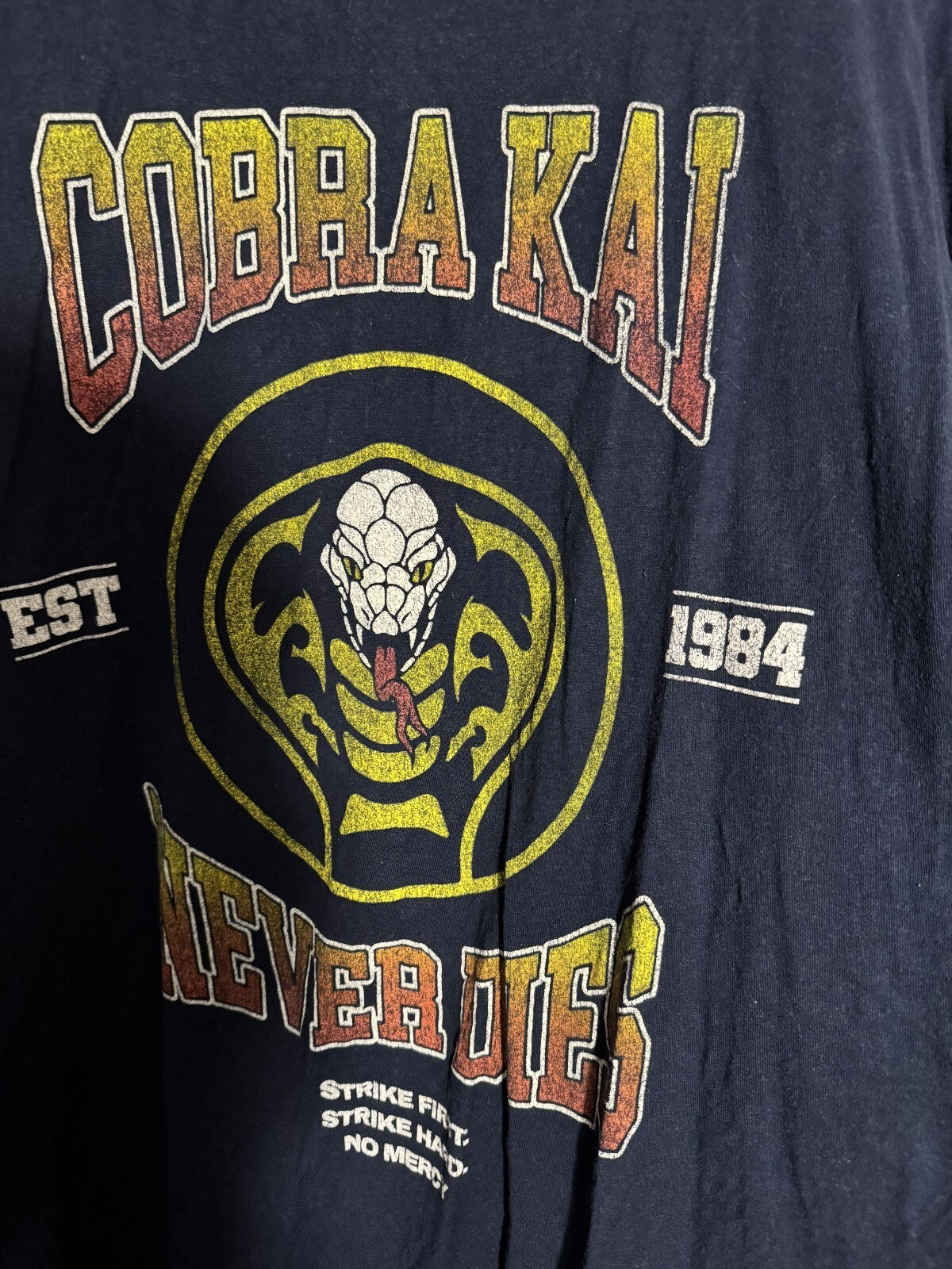 Cobra Kai Karate Kid Tee Shirt Men's Size XXL Blue
