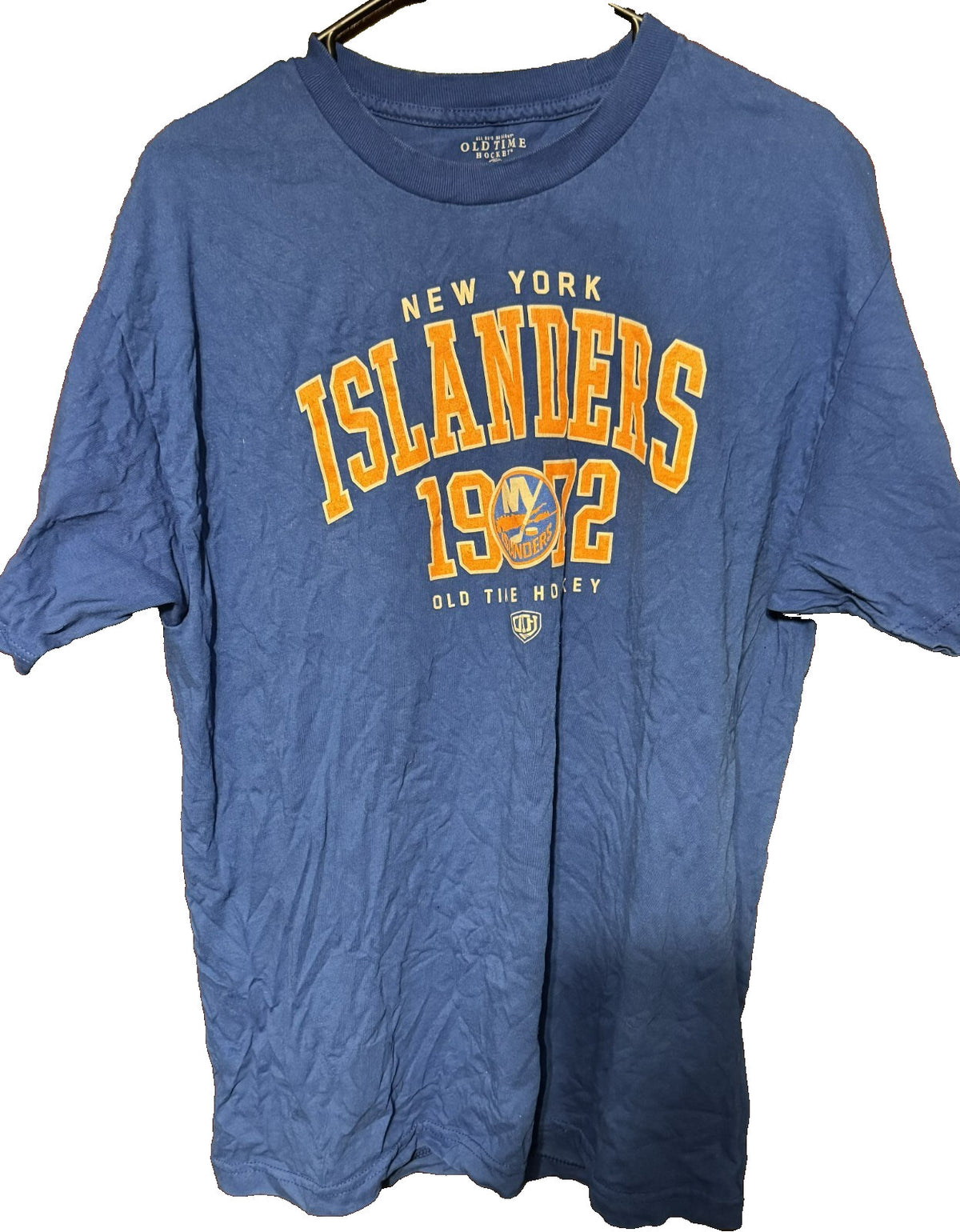 New York Islanders Blue T-shirt Men Sz L Old Time Hockey