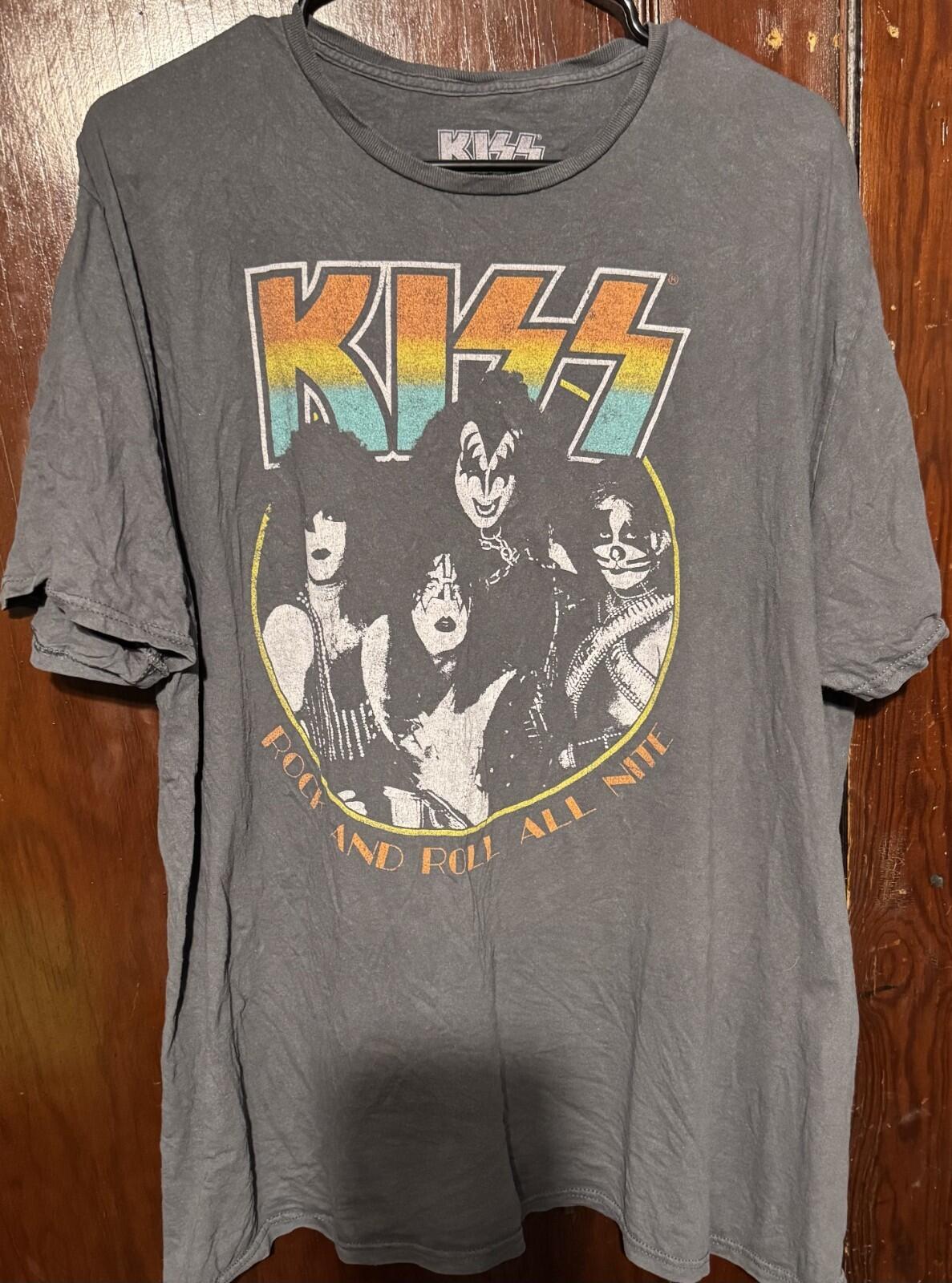 Kiss Rock and Roll All Nite t-shirt Gray Men's size XXL