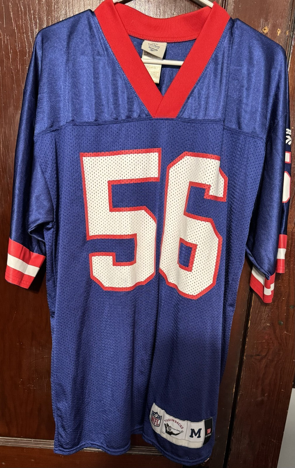 New York Giants Lawrence Taylor #56 Reebok Jersey Men Size M Blue LT