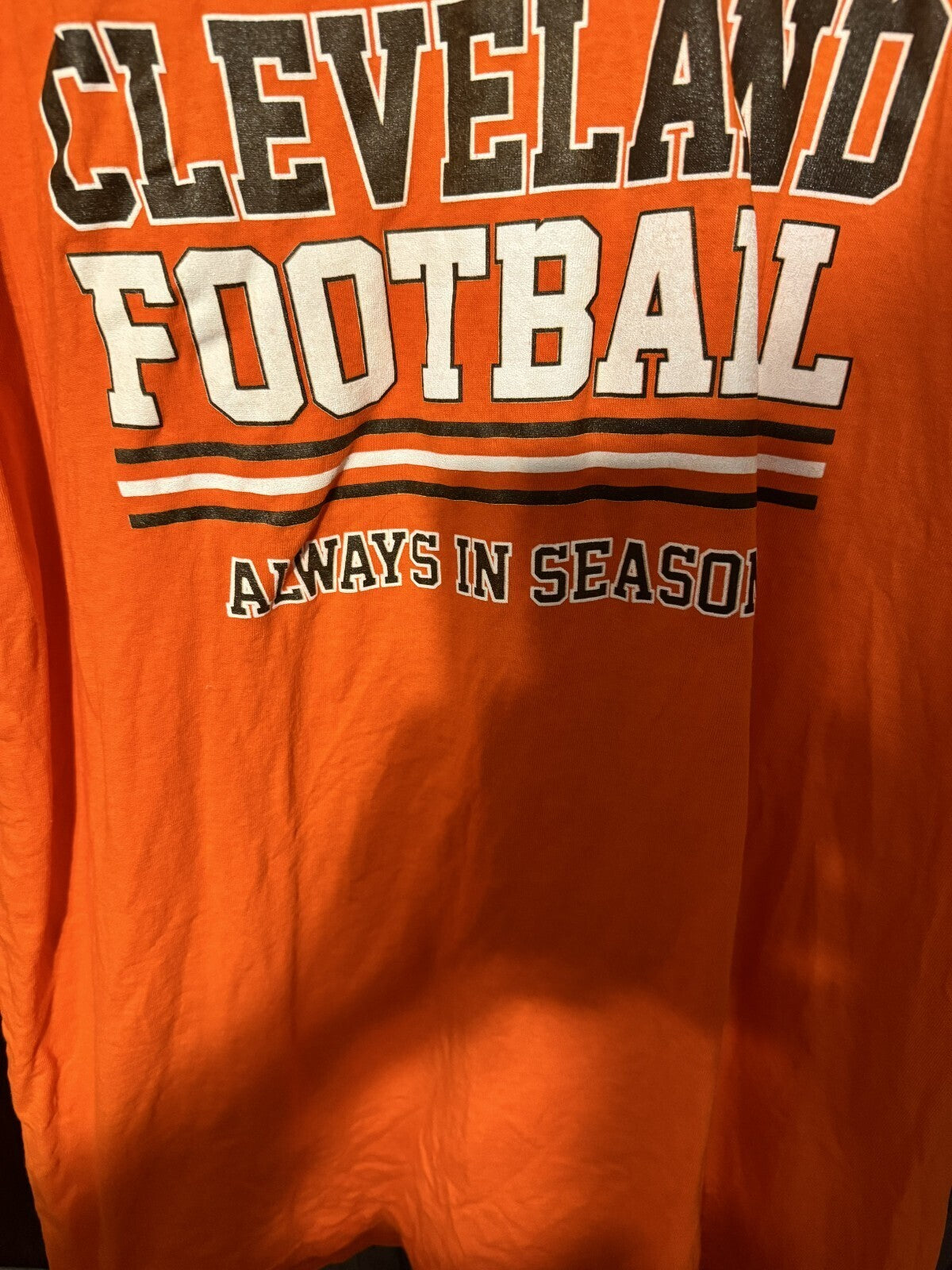 Cleveland Football Short Sleeve T-Shirt, Men’s Size XL Orange