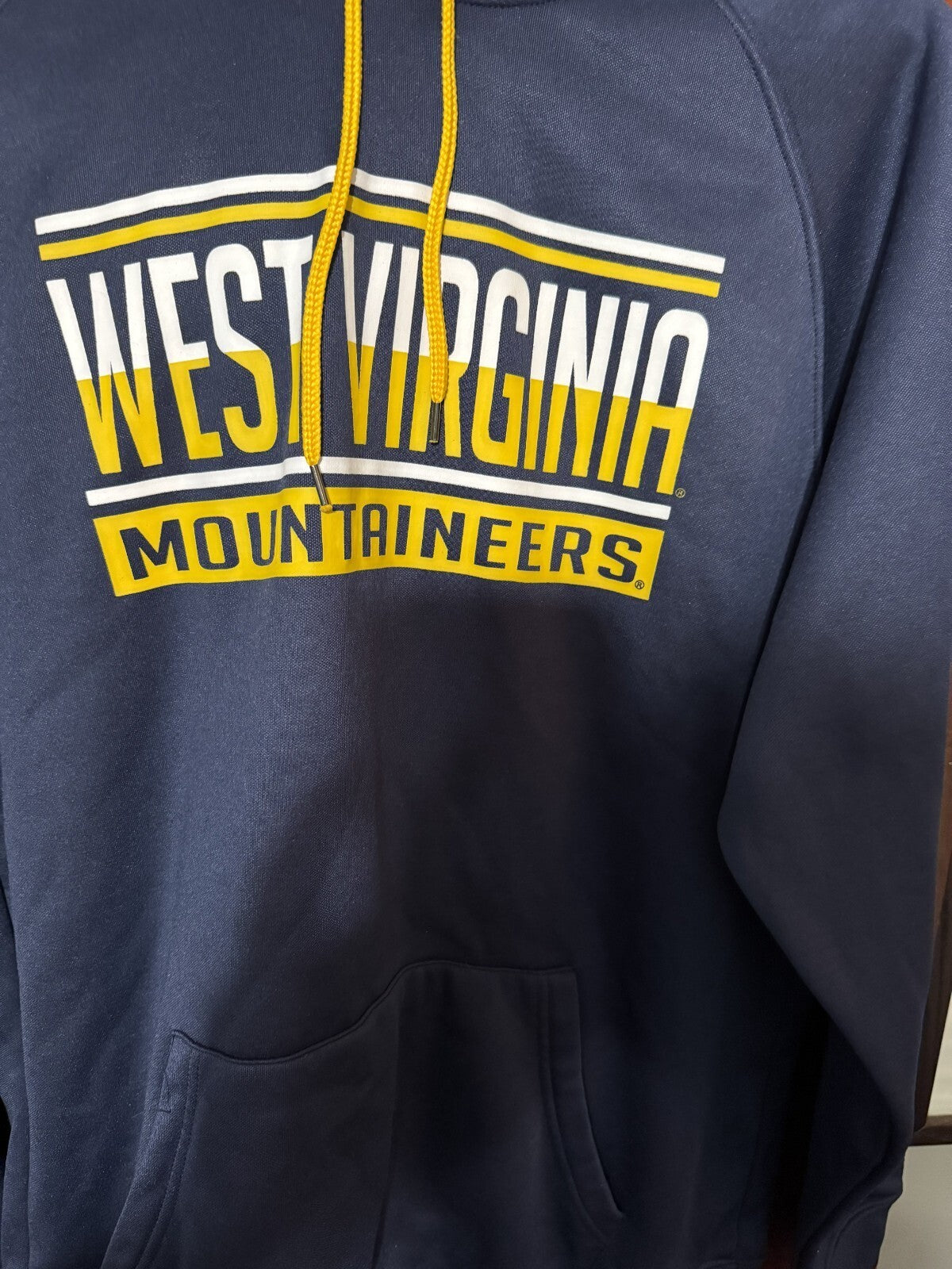 West Virginia Mountaineers Football Hoodie Men Size L Blue