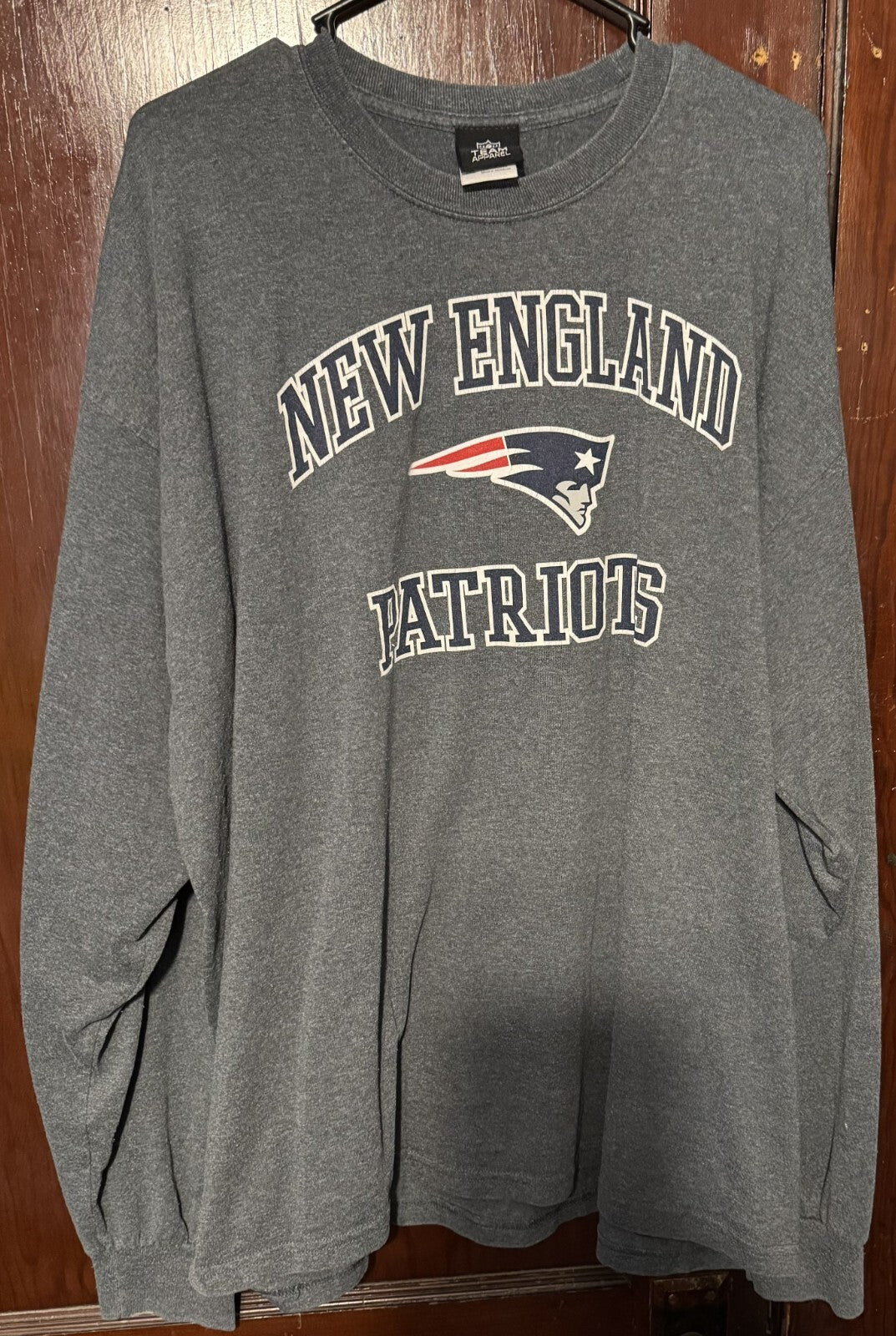 New England Patriots Long Sleeve T-Shirt Men XXL Gray