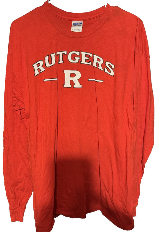 Rutgers Scarlet Knights Long Sleeve T-Shirt Men's Size L Red