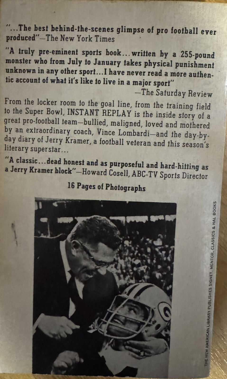 Instant Replay by Jerry Kramer Vintage softcover Green Bay Packers