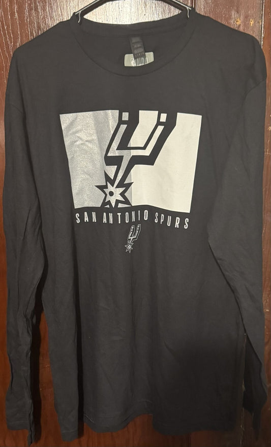 San Antonio Spurs Long Sleeve T-shirt Men Size L NBA Black NEW WITHOUT TAGS