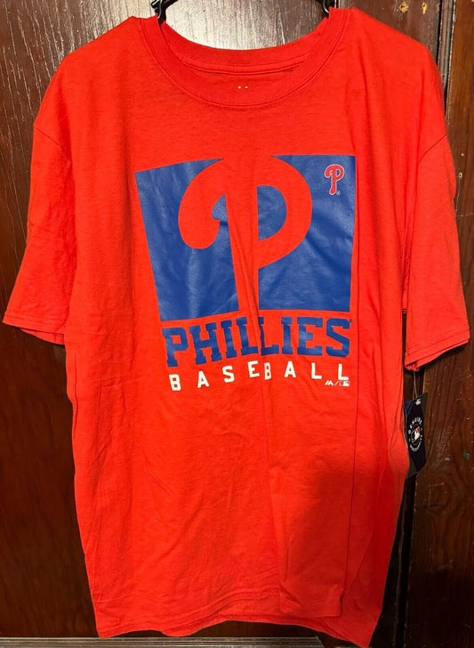 Philadelphia Phillies Majestic T-Shirt Red Men's Size XL NEW WITH TAGS