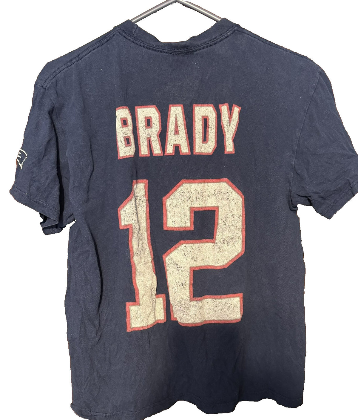 New England Patriots Tom Brady #12 Player Tee Men M Blue