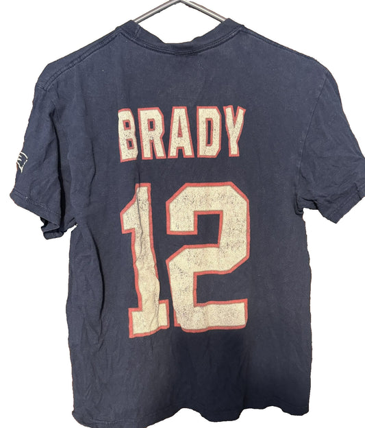 New England Patriots Tom Brady #12 Player Tee Men M Blue