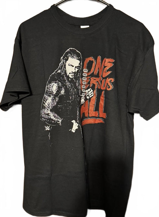 Roman Reigns WWE Wrestling One Vs. All T Shirt Men's Sz L Black NWOT