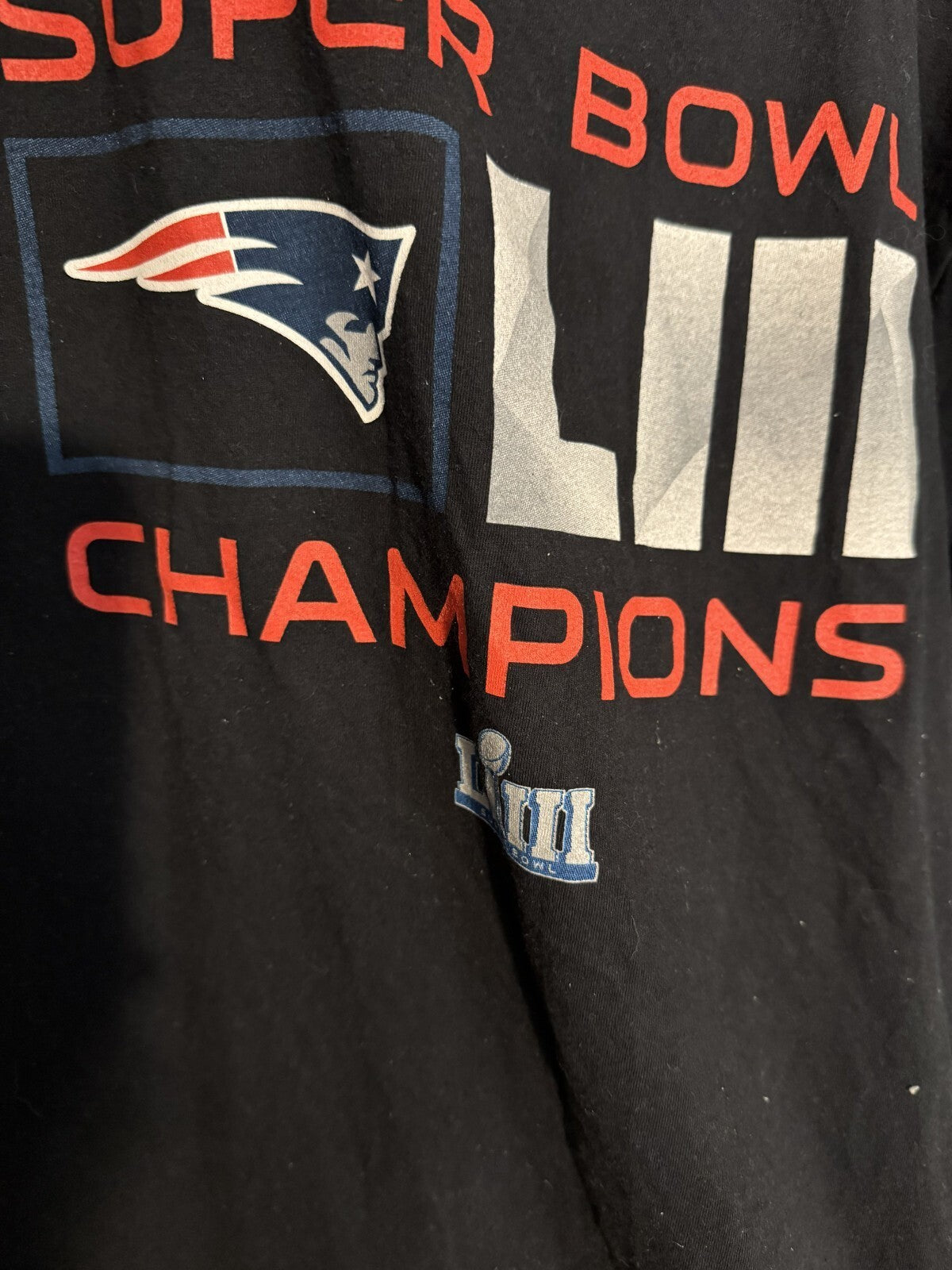 New England Patriots Fanatics Super Bowl LIII Champions Men's T-Shirt Black XL