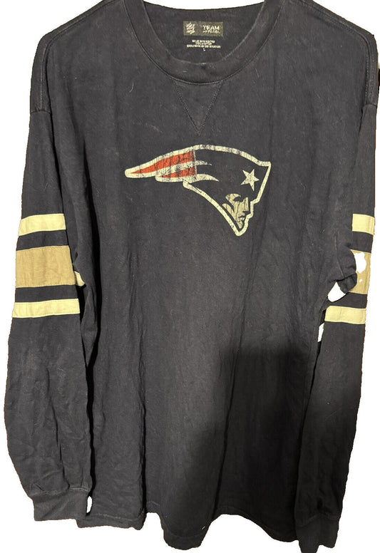 New England Patriots Long Sleeve Pullover Men Sz L Blue