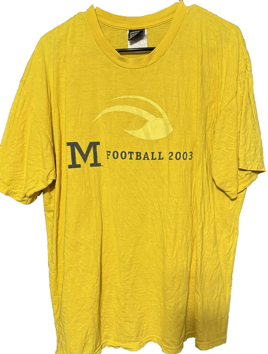 Michigan Wolverines Vintage 2003 T-shirt Sz XL Yellow
