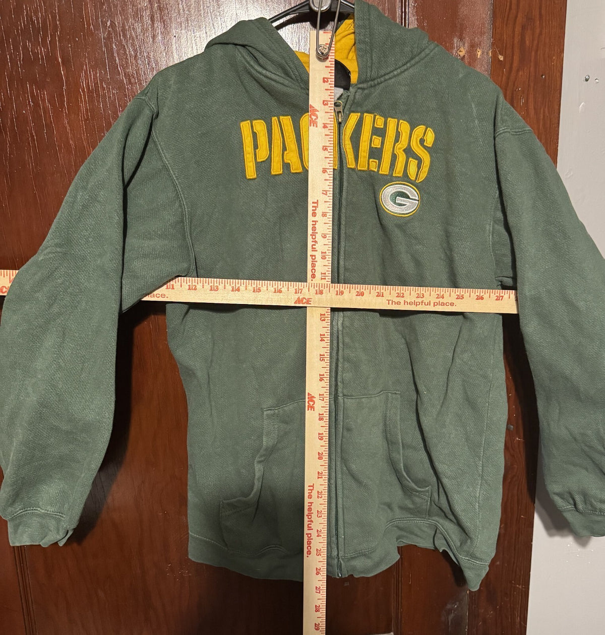 Green Bay Packers Full Zip Hoodie Kid's Size XL ? Green