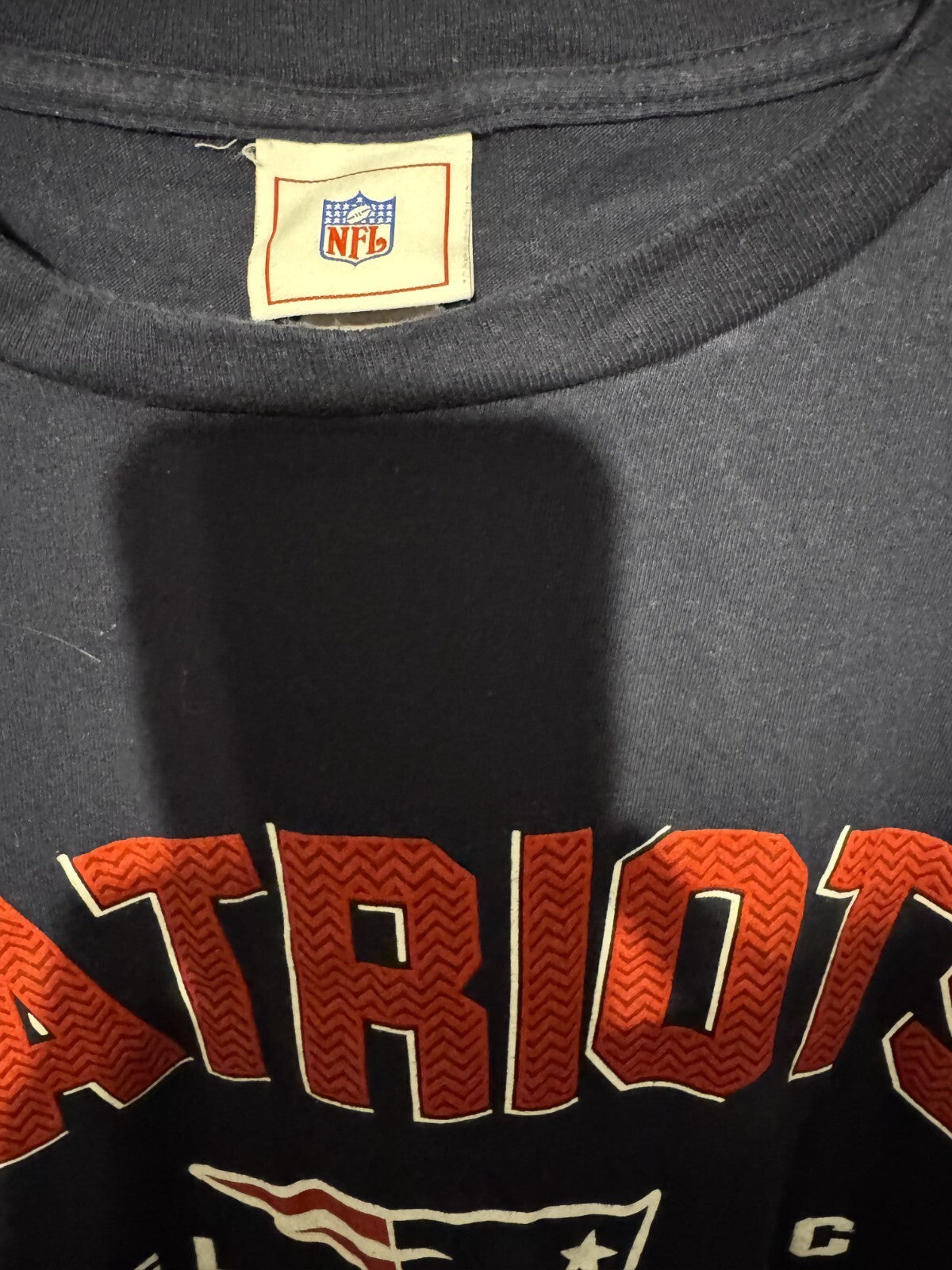 New England Patriots L/S T-Shirt Men L Blue Tee NFL Football