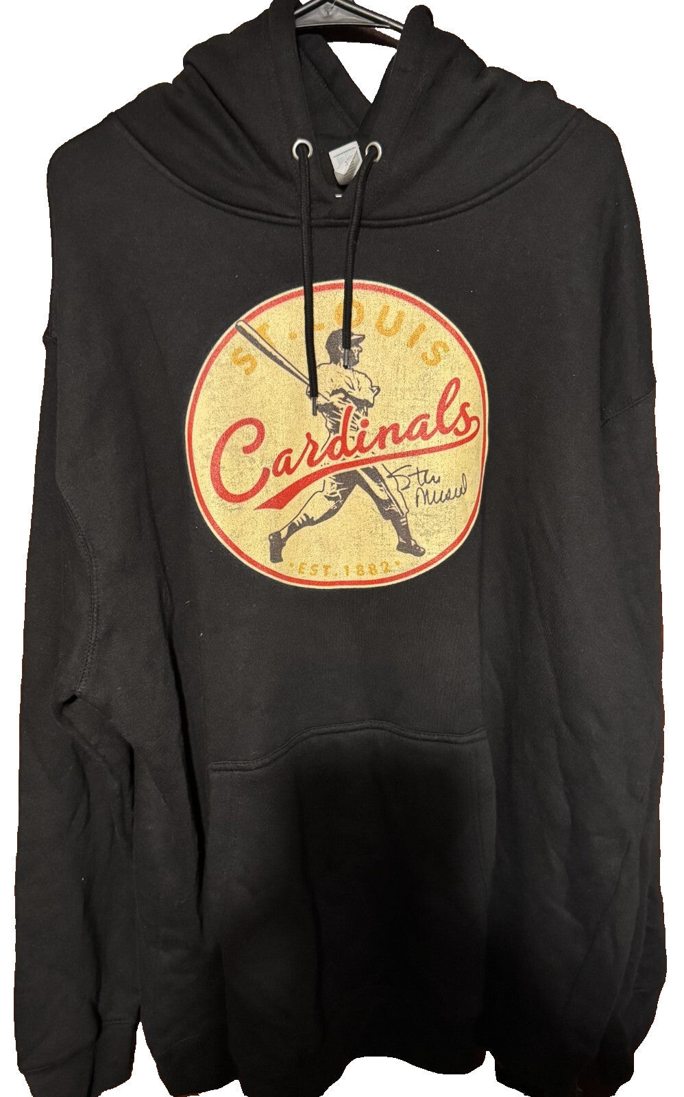 St. Louis Cardinals Stan Musial Hoodie Men Size XXL Black NWOT