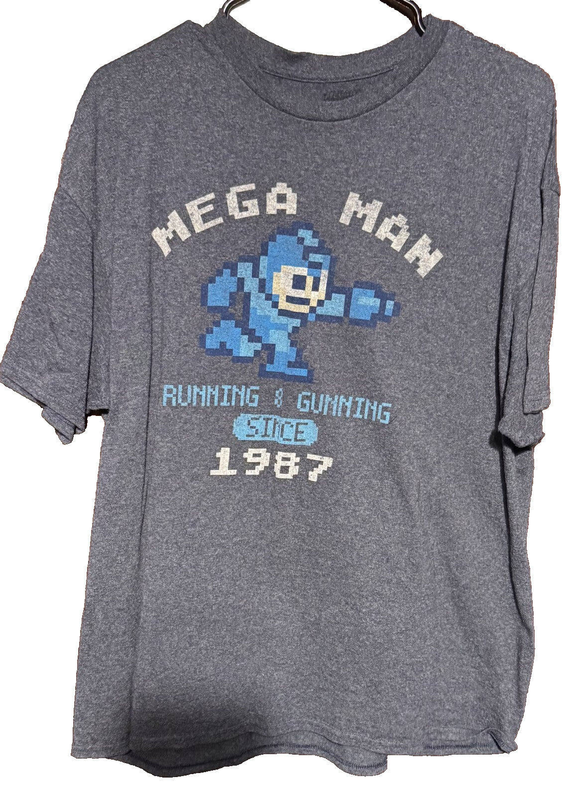 Mega Man 1987 Short Sleeve Tee shirt Men's Sz XL Blue