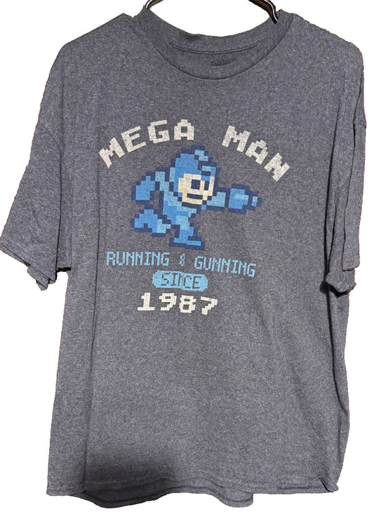 Mega Man 1987 Short Sleeve Tee shirt Men's Sz XL Blue