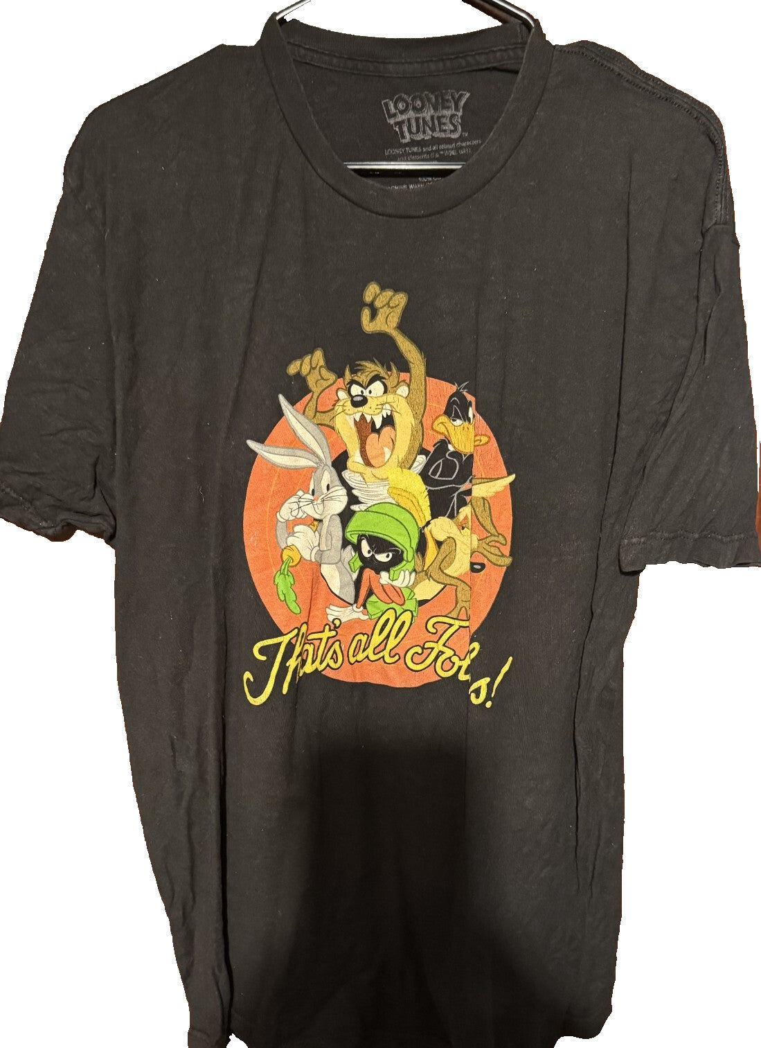 Looney Toones Logo T Shirt Men's Size XL Black