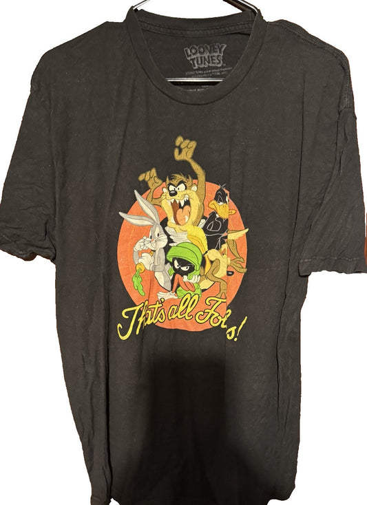 Looney Toones Logo T Shirt Men's Size XL Black